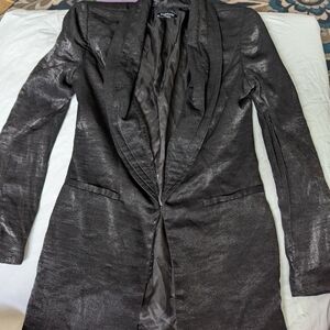 Bebe Shimmering Black Blazer Vintage With Shoulder Pads